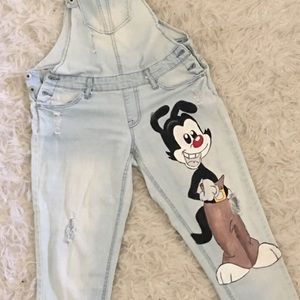 Light denim overalls